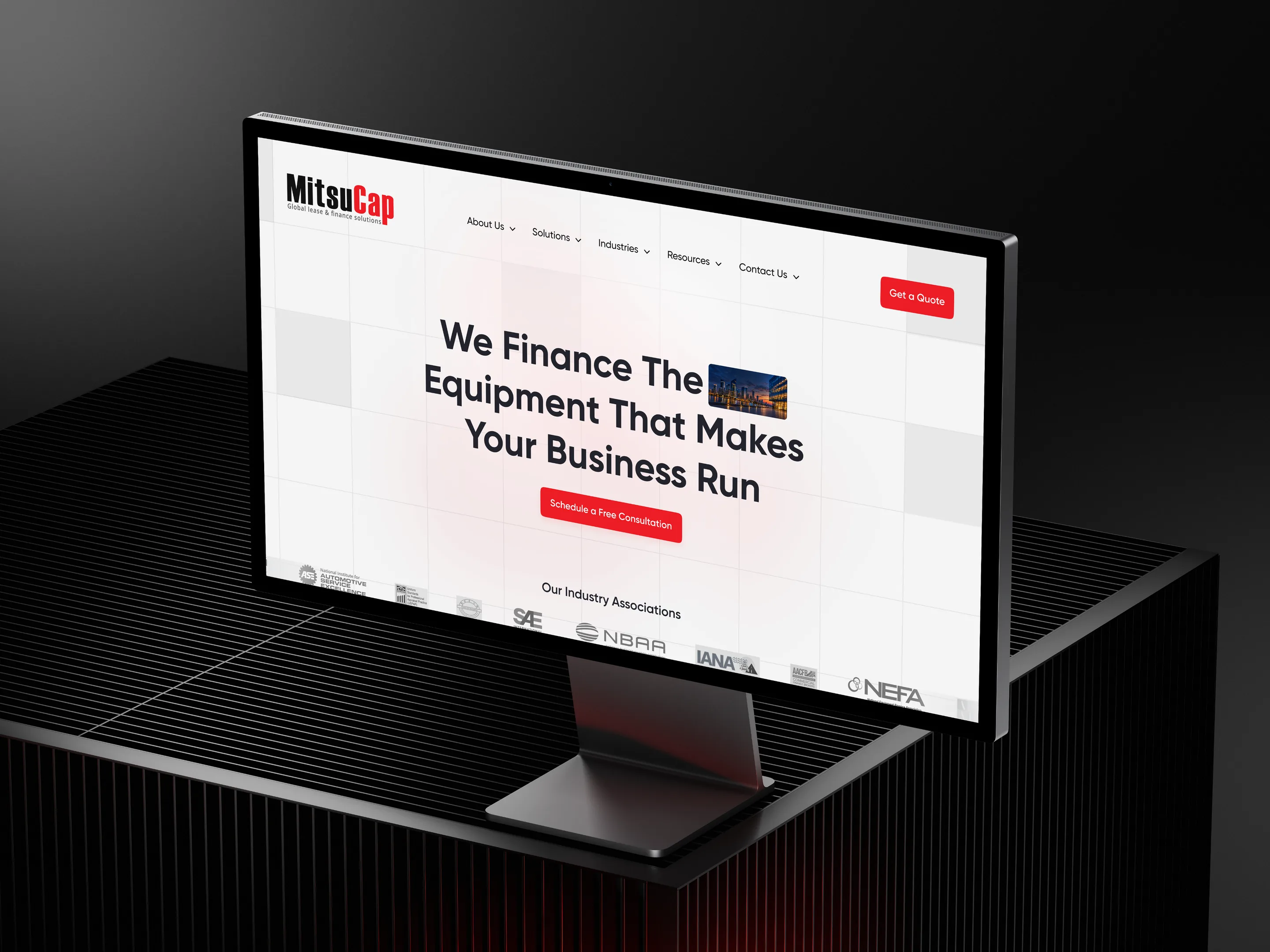 Landing pages designed by Silvia, playing on a desktop monitor